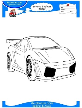 Çocuklar İçin Lamborghini Boyama Sayfaları 